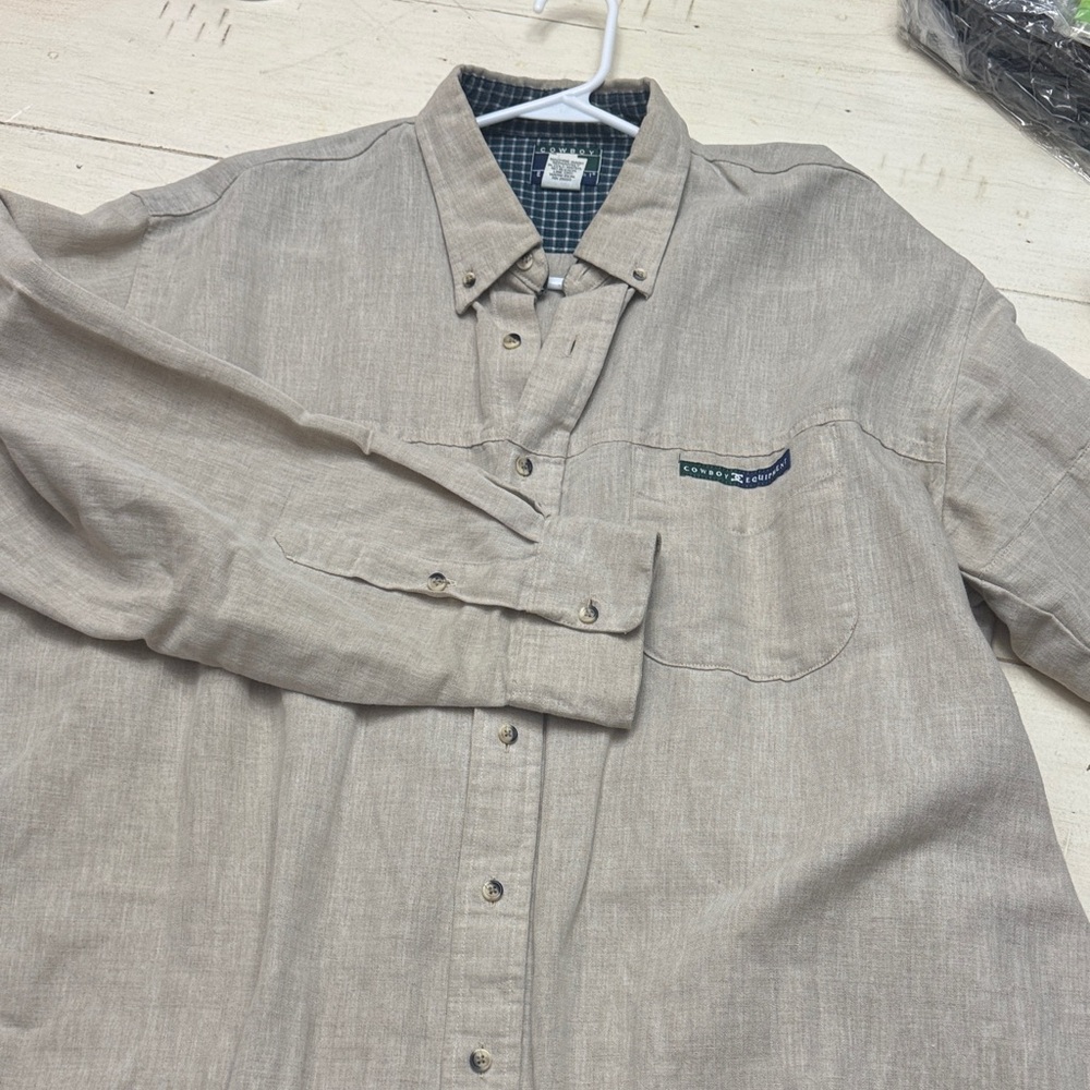 Equipment Beige Casual Button-Down Shirt